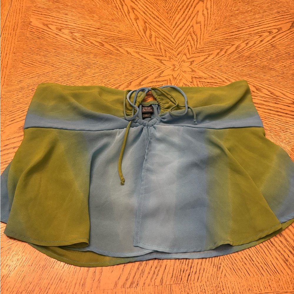Wild Fable Teal and Olive strapless top